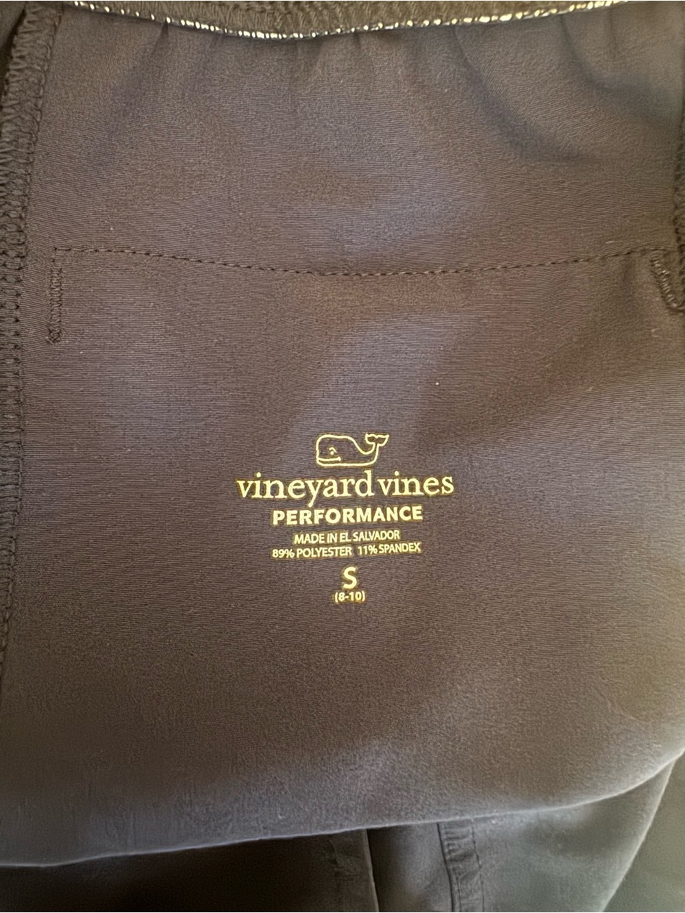 Boys Vineyard Vines Navy Drawstring Performance Shorts with pockets Size S 8-10 - Picture 3 of 3